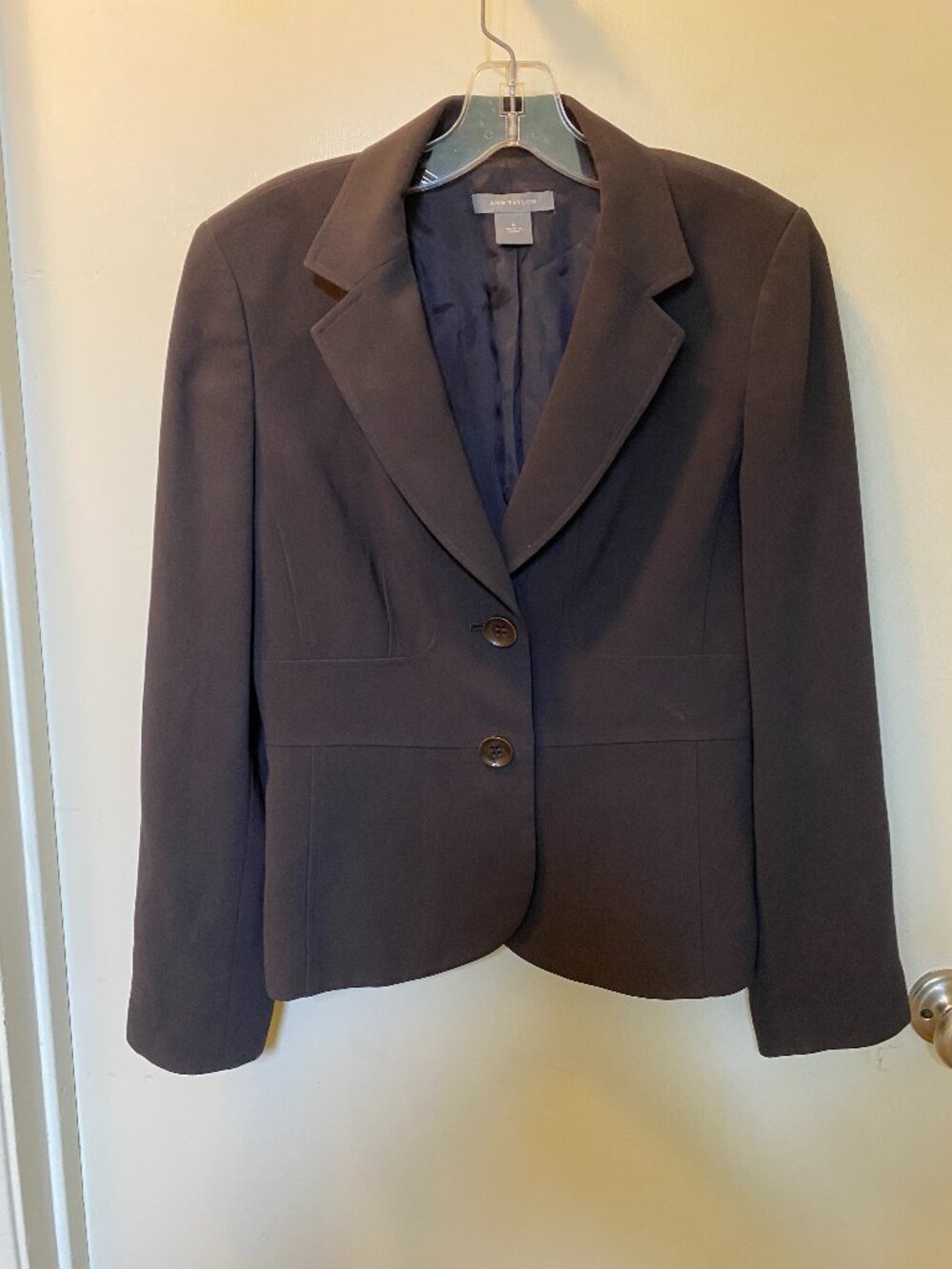 Ann Taylor Brown Career Blazer Size 4 Tailored Two Button Jacket